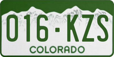 CO license plate 016KZS