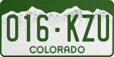 CO license plate 016KZU