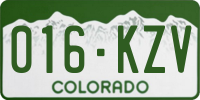 CO license plate 016KZV