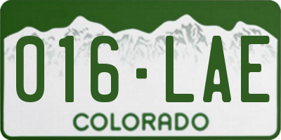 CO license plate 016LAE