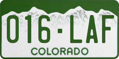 CO license plate 016LAF