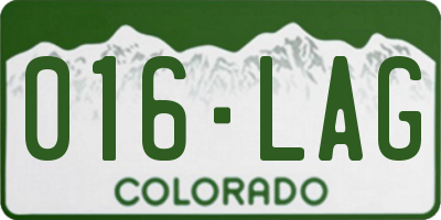 CO license plate 016LAG