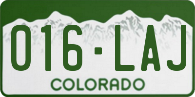 CO license plate 016LAJ