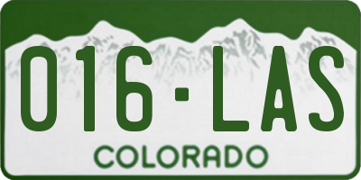 CO license plate 016LAS