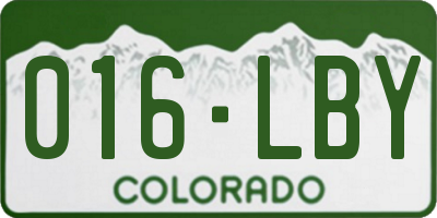 CO license plate 016LBY