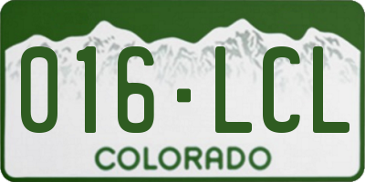 CO license plate 016LCL