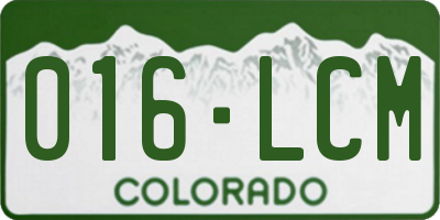 CO license plate 016LCM