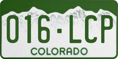 CO license plate 016LCP