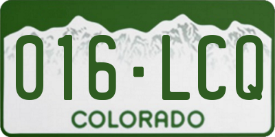 CO license plate 016LCQ