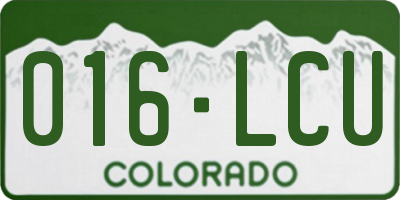 CO license plate 016LCU