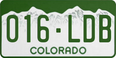 CO license plate 016LDB