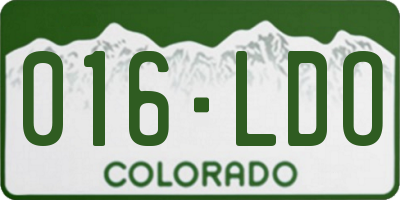 CO license plate 016LDO