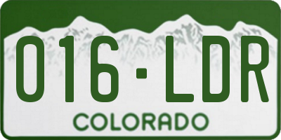 CO license plate 016LDR