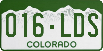 CO license plate 016LDS