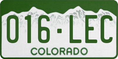 CO license plate 016LEC