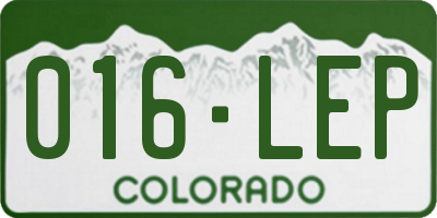 CO license plate 016LEP