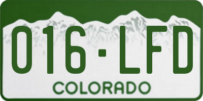 CO license plate 016LFD