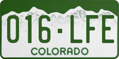 CO license plate 016LFE