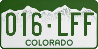 CO license plate 016LFF