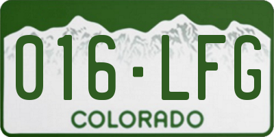 CO license plate 016LFG