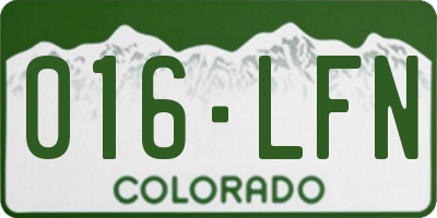CO license plate 016LFN
