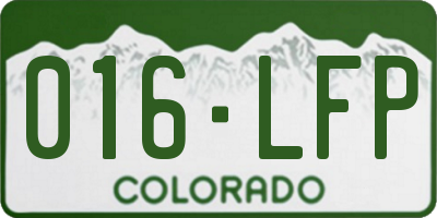 CO license plate 016LFP