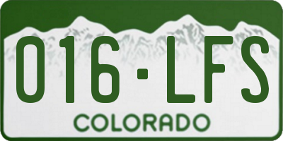CO license plate 016LFS
