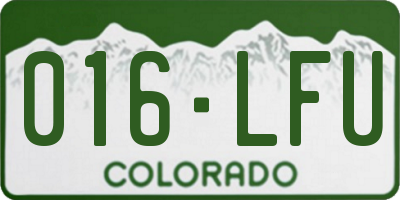 CO license plate 016LFU