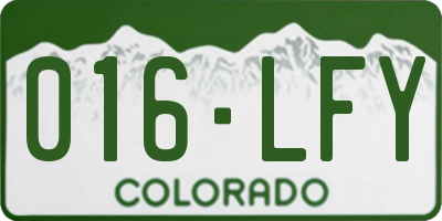 CO license plate 016LFY