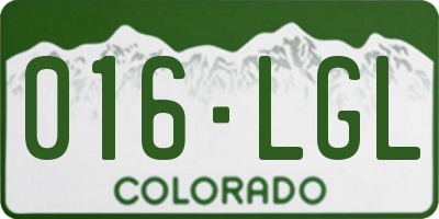 CO license plate 016LGL
