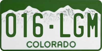 CO license plate 016LGM