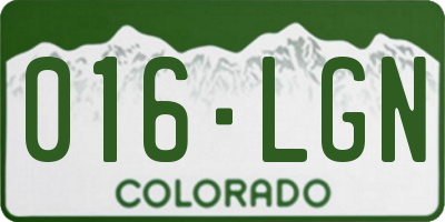 CO license plate 016LGN