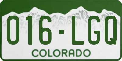 CO license plate 016LGQ