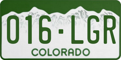 CO license plate 016LGR