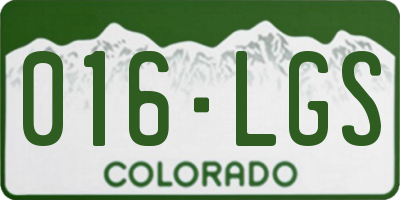CO license plate 016LGS