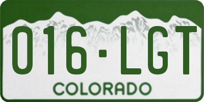 CO license plate 016LGT
