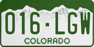 CO license plate 016LGW