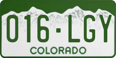 CO license plate 016LGY
