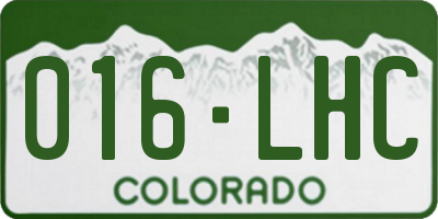 CO license plate 016LHC