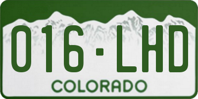 CO license plate 016LHD