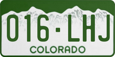 CO license plate 016LHJ