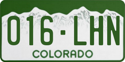 CO license plate 016LHN