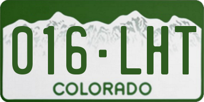 CO license plate 016LHT