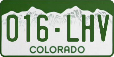 CO license plate 016LHV