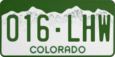 CO license plate 016LHW