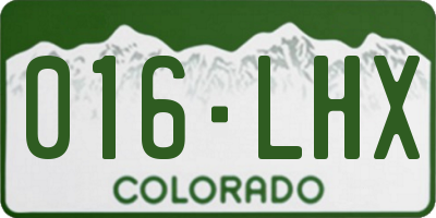 CO license plate 016LHX