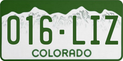 CO license plate 016LIZ