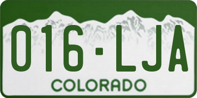 CO license plate 016LJA
