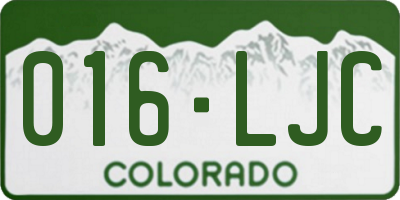 CO license plate 016LJC