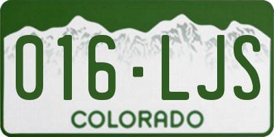 CO license plate 016LJS